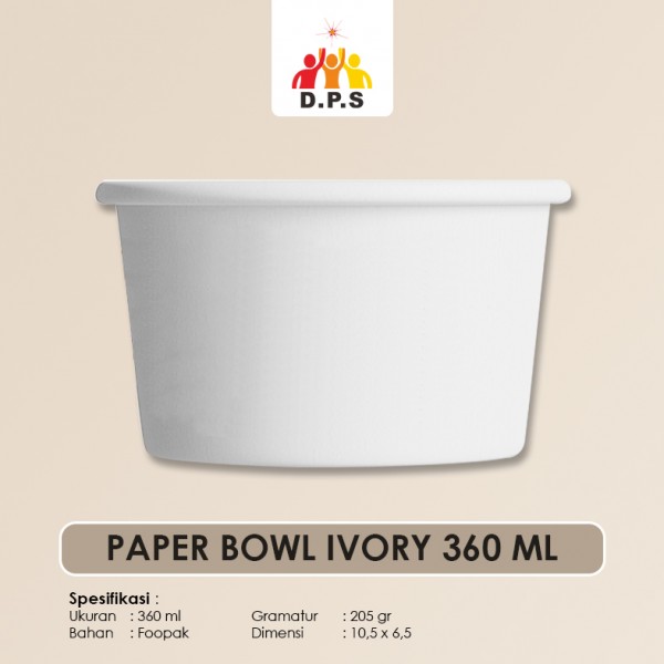 PAPER BOWL POLOS IVORY 360 ML